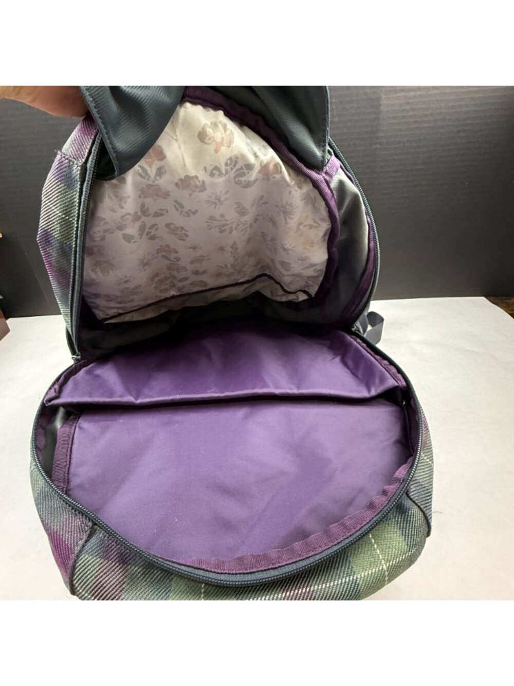 Dakine Backpack Green Purple Plaid - Picture 4 of 12